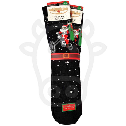 Chaussettes Le Père Noël Livre À Moto - Lot De 2 Paires Père-Noël-Moto / 36/41