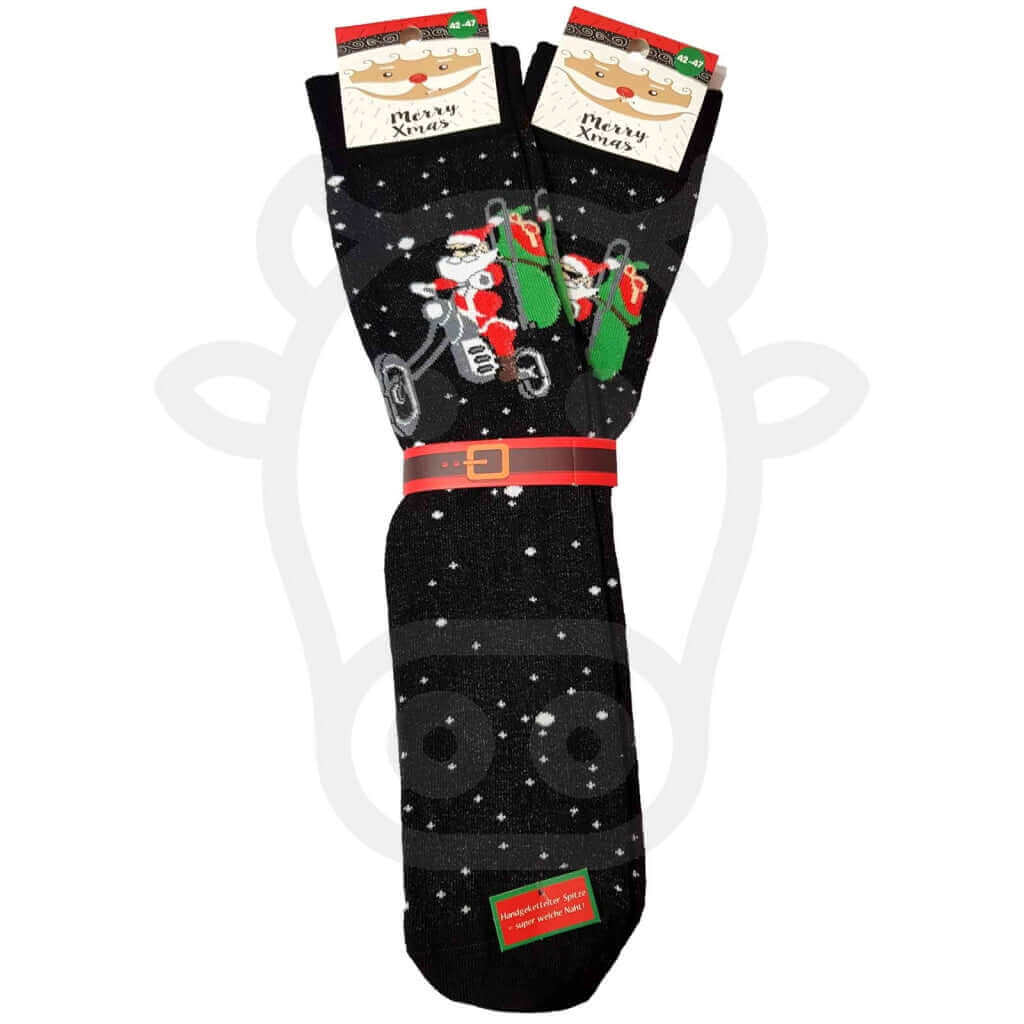 Chaussettes Le Père Noël Livre À Moto - Lot De 2 Paires Père-Noël-Moto / 42/47