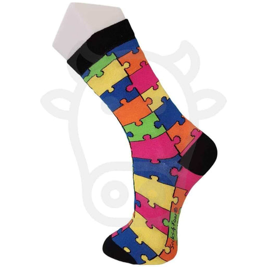 Chaussettes Puzzle Couleur Fluo / 36/41