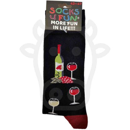 Chaussettes Rigolotes Cave Verres Et Vins Bouteilles De Vin