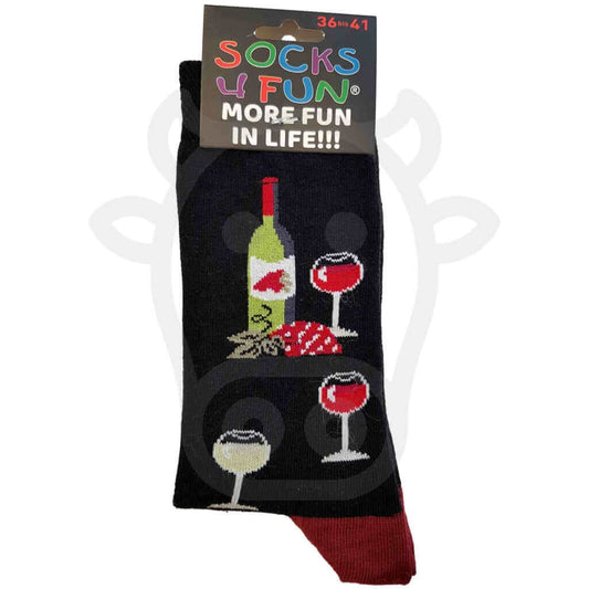 Chaussettes Rigolotes Cave Verres Et Vins Bouteilles De Vin