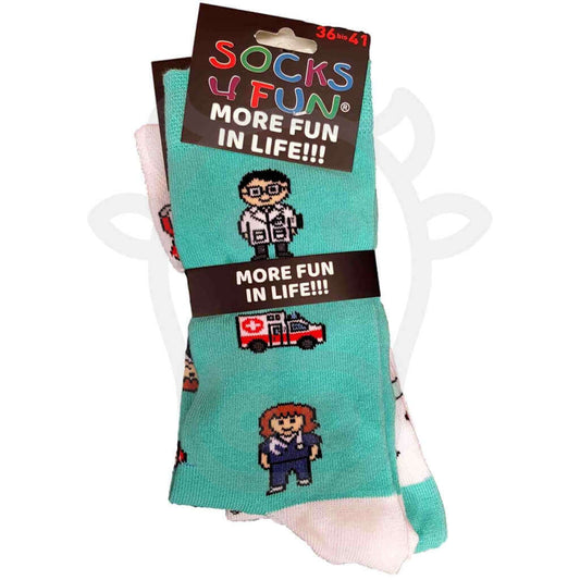 Chaussettes Rigolotes Médecine Et Matériel Médical - Lot De 2 Paires 36/41 Thème Medecin