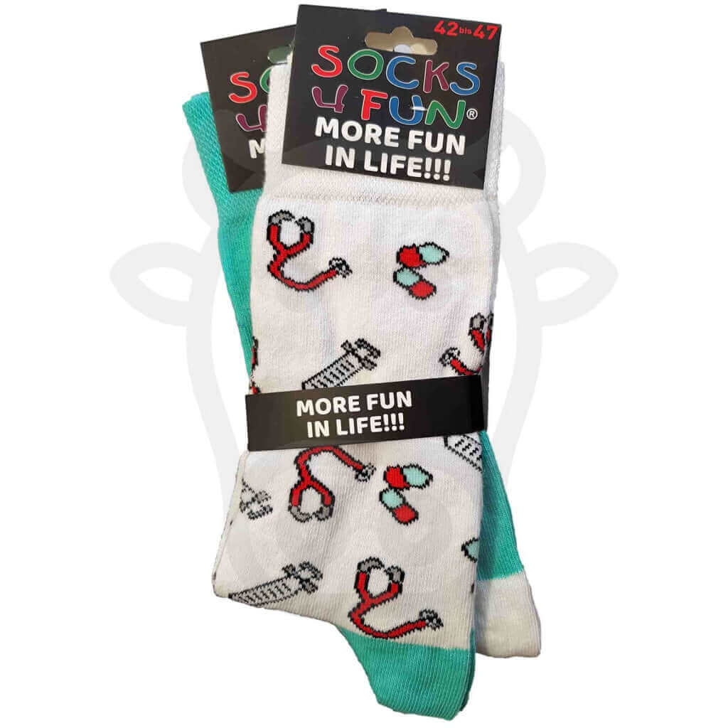 Chaussettes Rigolotes Médecine Et Matériel Médical - Lot De 2 Paires 42/47 Thème Medecin